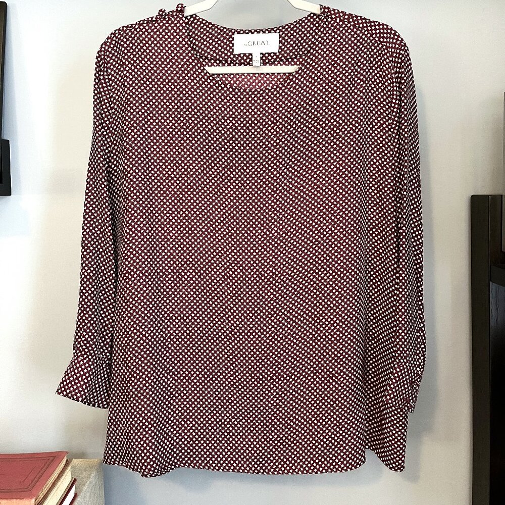The Great. Star Silk Top (Burgundy) 0